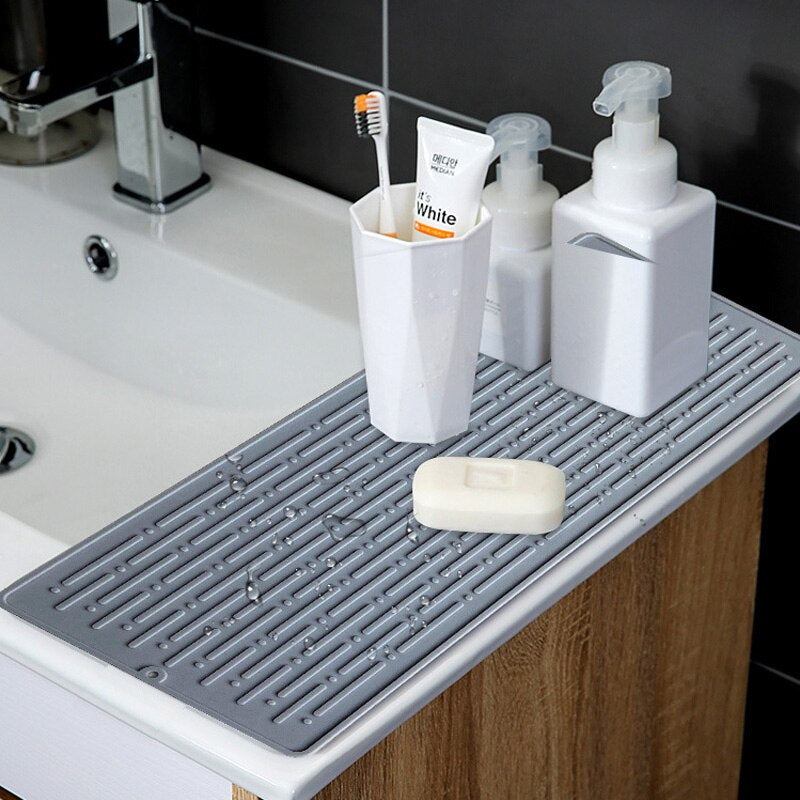 Foldable Dish Drying Mat: Silicone Heat Insulation for Kitchen Sink - Anti-Slip & Practical Drainer Pad