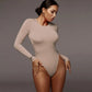 Elegant O-Neck Long Sleeve Bodysuit for Women | Sexy & Versatile Streetwear