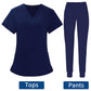 Women's Scrubs Set | Stylish Solid Color Nursing Uniform Jogging Pants | Comfortable Spa Uniform for Pet Hospitals, Doctors, and Dentists