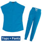 Women's Scrubs Set | Stylish Solid Color Nursing Uniform Jogging Pants | Comfortable Spa Uniform for Pet Hospitals, Doctors, and Dentists