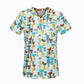 Stylish Cotton Cartoon Print Uniform | Fashion Slim Fit Top Scrub Clothes for Women