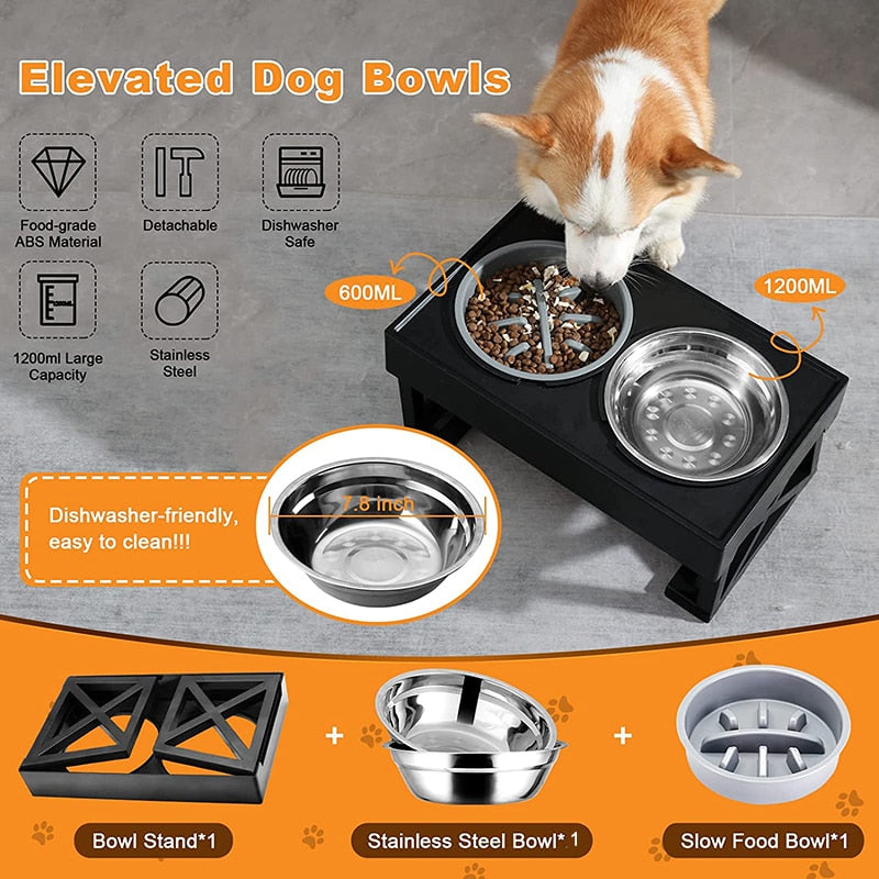 Height-Adjustable Dog Bowls: Elevated Feeding for Medium & Large Dogs