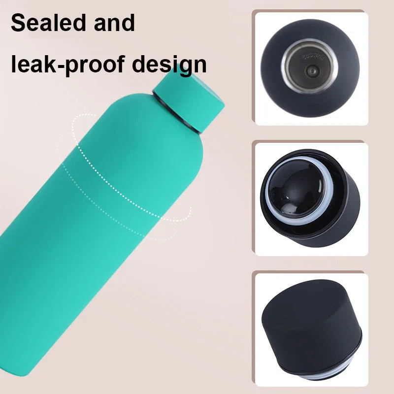 500/750ML Small Mouth Thermos Cup | Outdoor Stainless Steel Water Bottle |Insulated Rubber Paint Finish