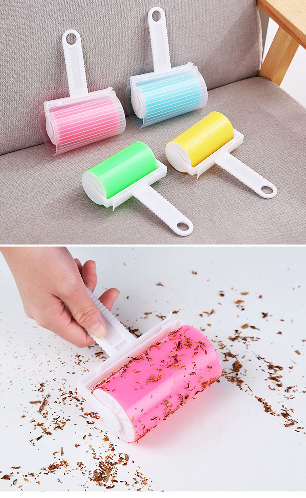 Reusable Lint Remover & Pet Hair Remover for Clothes and Furniture - Washable Sticky Roller for Sofa and More