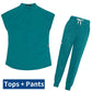 Women's Scrubs Set | Stylish Solid Color Nursing Uniform Jogging Pants | Comfortable Spa Uniform for Pet Hospitals, Doctors, and Dentists