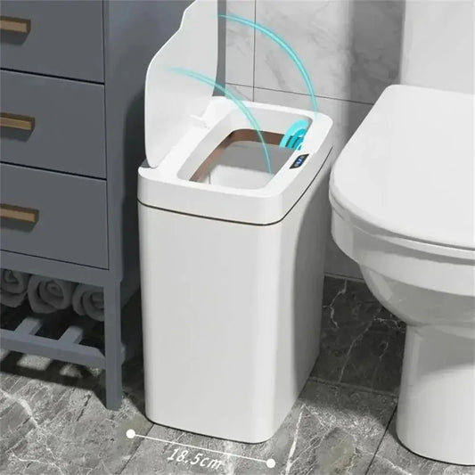 Smart Bathroom Trash Can - 15L Touchless Garbage Bin | Electronic Sensor Waste Bin