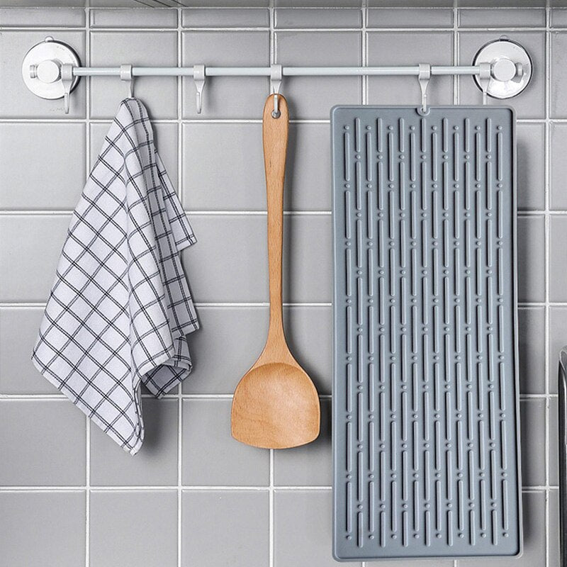 Foldable Dish Drying Mat: Silicone Heat Insulation for Kitchen Sink - Anti-Slip & Practical Drainer Pad