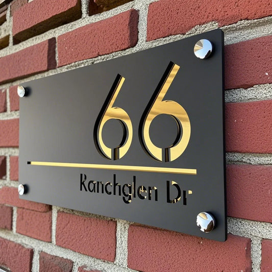 Custom 3D Acrylic House Number Sign – Personalized Home Address Plaque