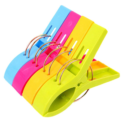 Large Plastic Clothes Clips for Beach Towels - 4/8pcs, Bright Colors, High Quality