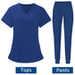 Women's Scrubs Set | Stylish Solid Color Nursing Uniform Jogging Pants | Comfortable Spa Uniform for Pet Hospitals, Doctors, and Dentists