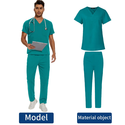 Men's Medical Scrubs Set | V-Neck Fashion Scrub Uniform for Doctors, Nurses | Clinic, Hospital, Lab Overalls