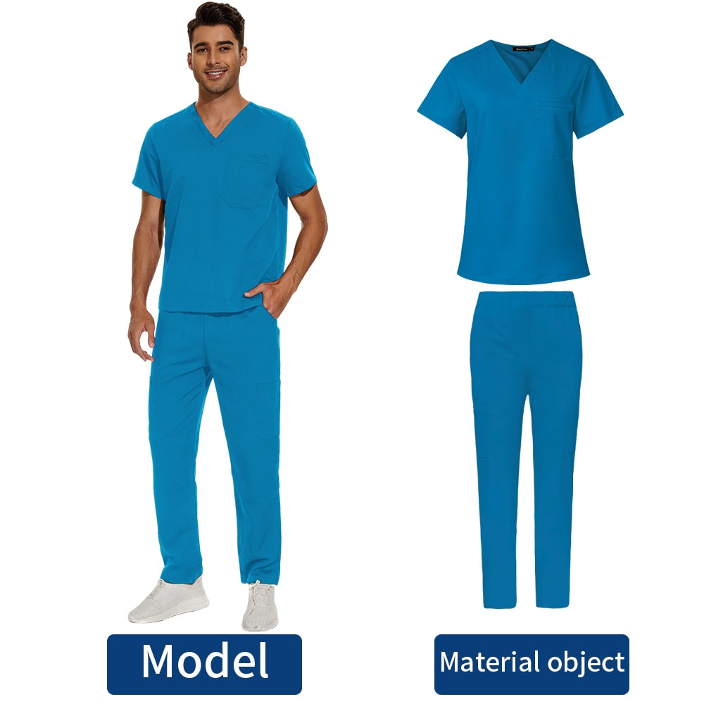 Men's Medical Scrubs Set | V-Neck Fashion Scrub Uniform for Doctors, Nurses | Clinic, Hospital, Lab Overalls