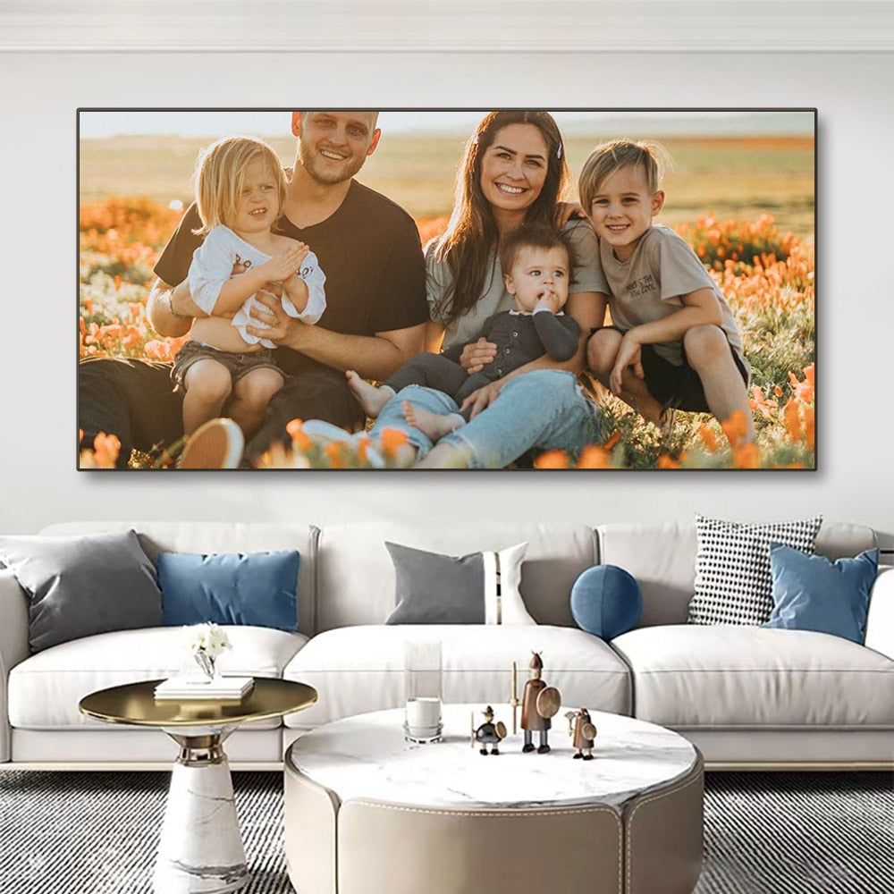 Personalize Your Space: Custom Photo Canvas Prints with DIY Wooden Frame - HD Wall Art Decor