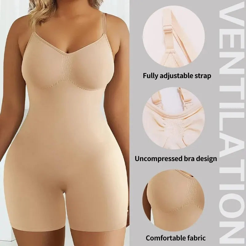 Tummy Control Bodysuit for Women | Seamless High Waist Flat Belly Shapewear Body Shaper