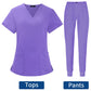 Women's Scrubs Set | Stylish Solid Color Nursing Uniform Jogging Pants | Comfortable Spa Uniform for Pet Hospitals, Doctors, and Dentists