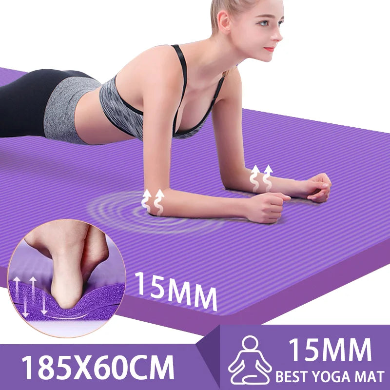 Thick Anti-Slip Yoga Mat | Foam Exercise Mat for Pilates & Gymnastics