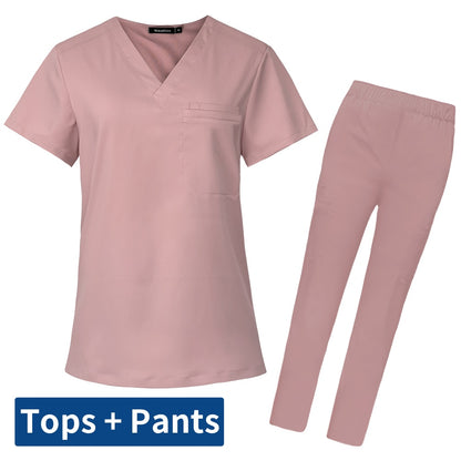 Men's Medical Scrubs Set | V-Neck Fashion Scrub Uniform for Doctors, Nurses | Clinic, Hospital, Lab Overalls