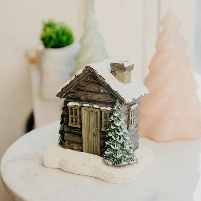 Rustic Log Cabin Christmas Incense Cone Burner | Cozy Holidays & Unique Gifts