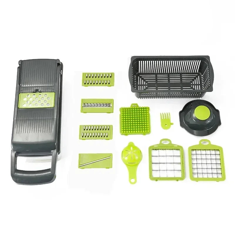 14/16-in-1 Multifunctional Vegetable Chopper | Handle Food Grate, Slicer, Dicer & Cutter