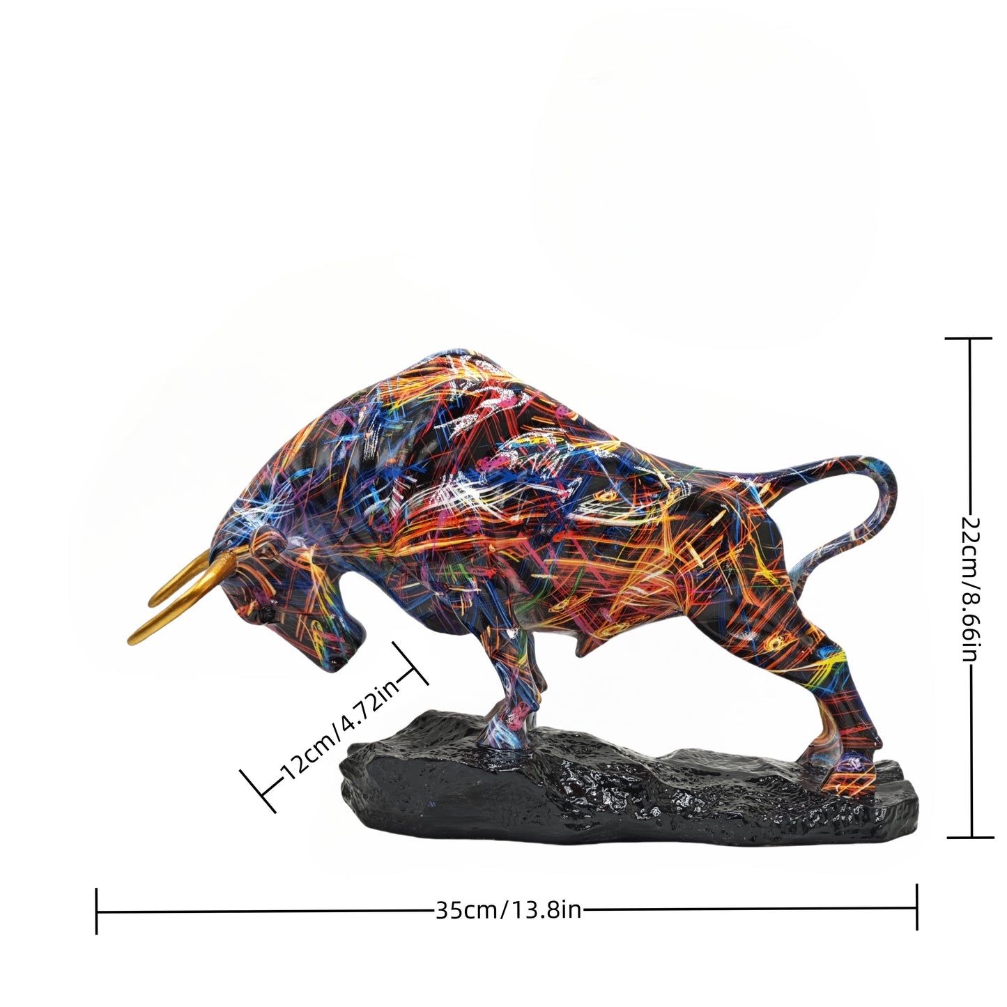 Elegant Bronze Bull Statue – Wall Street-Inspired Resin Art