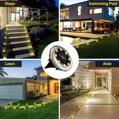 Solar Ground Spotlights (4/8/12 Pack) – Stainless Steel LED Garden Lights