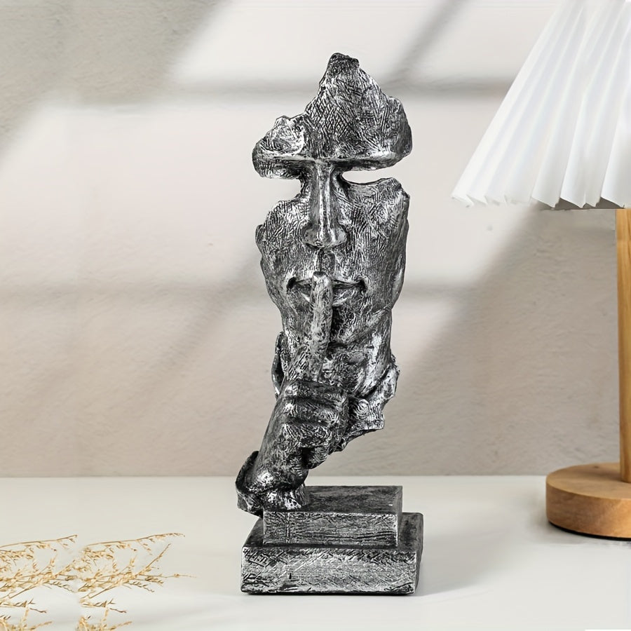 Silent Man Statue – Abstract Resin Sculpture for Home & Office