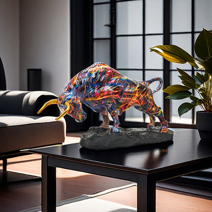Elegant Bronze Bull Statue – Wall Street-Inspired Resin Art