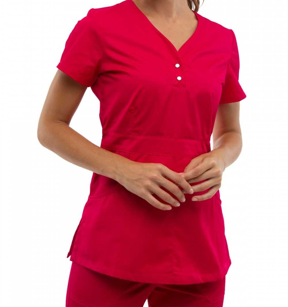 Stylish Medical Suit Uniform Set - Violet, Raspberry, and Electro Blue - Size L