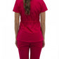 Stylish Medical Suit Uniform Set - Violet, Raspberry, and Electro Blue - Size L