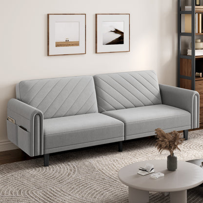 Contemporary Convertible Sofa Bed – 3 Seater Futon for Small Spaces