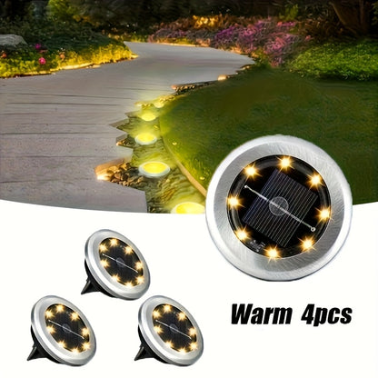 Solar Ground Spotlights (4/8/12 Pack) – Stainless Steel LED Garden Lights