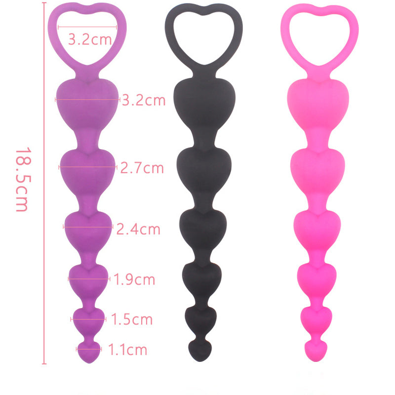 Heart Beads Soft Anal Plug - Perfect for G-Spot Stimulation and Couples Play - Experience Intense Pleasure