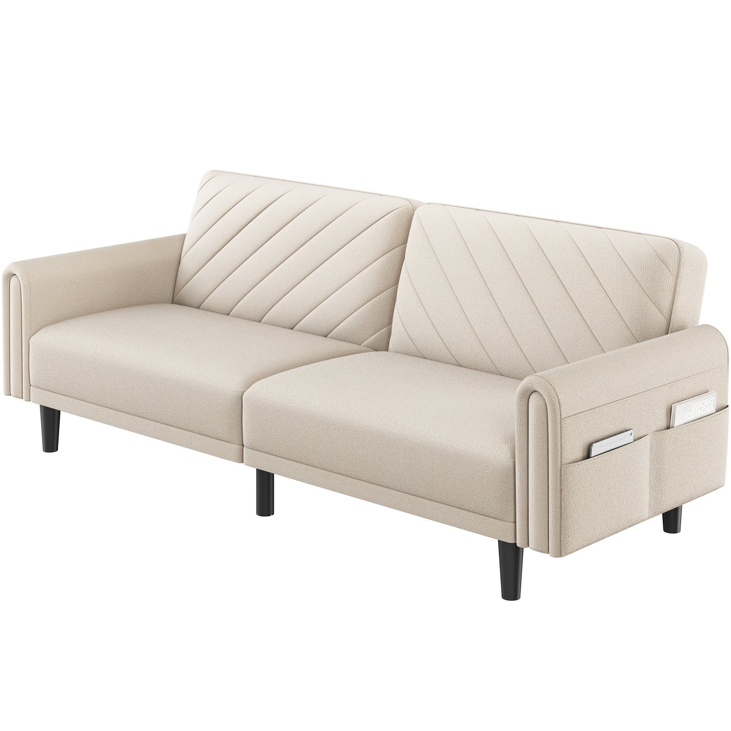Contemporary Convertible Sofa Bed – 3 Seater Futon for Small Spaces