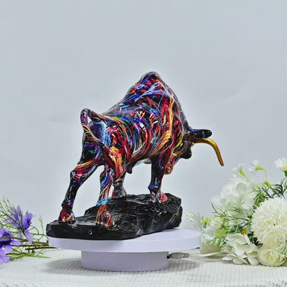 Elegant Bronze Bull Statue – Wall Street-Inspired Resin Art