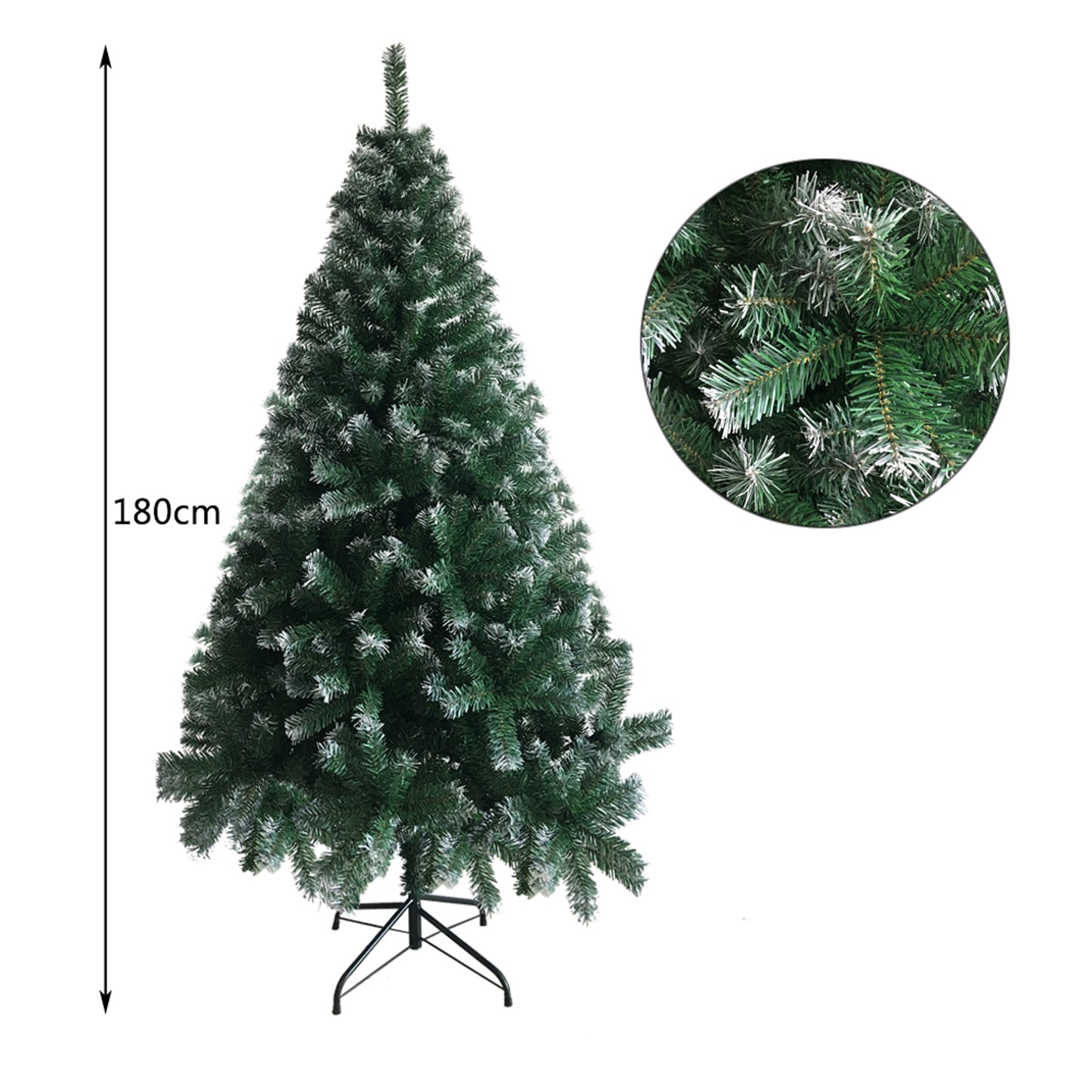 6FT Spray White PVC Christmas Tree with 650 Branches - Festive Holiday Decor