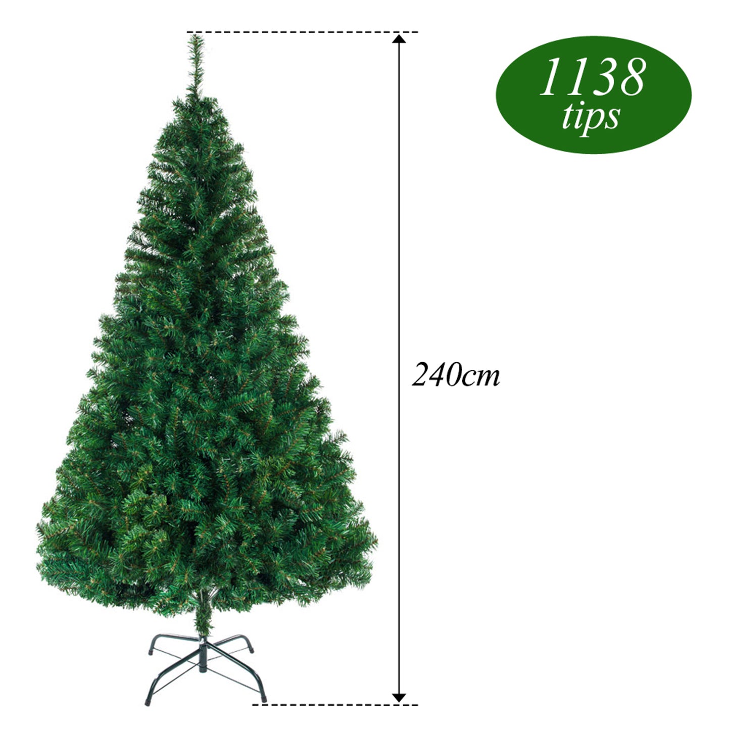 8FT Christmas Tree 1138 Branches - Elevate Your Holiday Decor