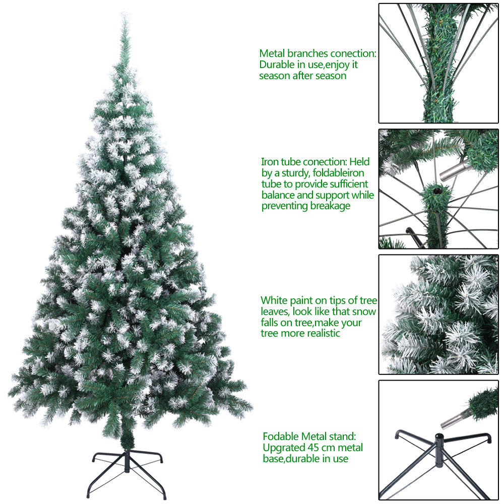 7FT Spray White PVC Christmas Tree with 870 Branches - Festive Holiday Decor