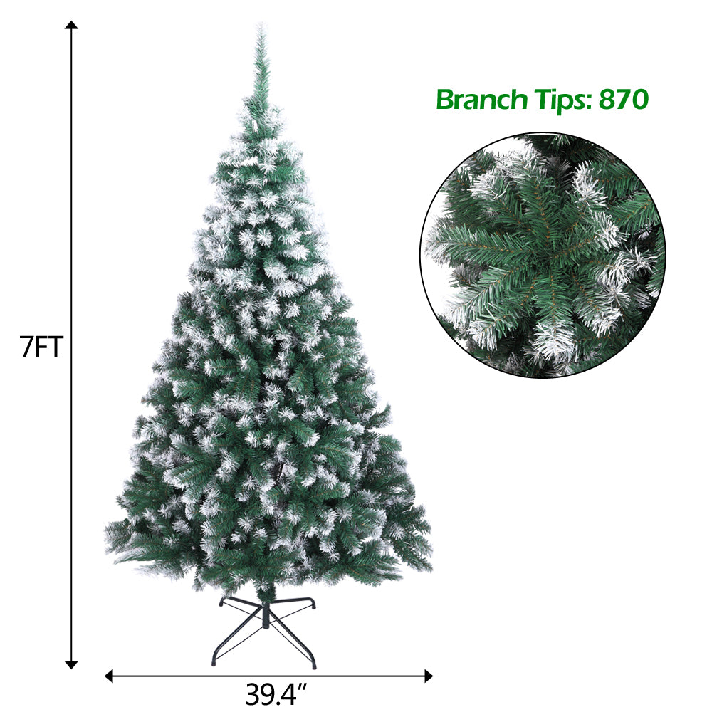 7FT Spray White PVC Christmas Tree with 870 Branches - Festive Holiday Decor