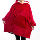 Hoodie Blanket Oversized Ultra Soft Plush Sherpa Fleece Wearable Warm Throw Blanket Cosy Giant Sweatshirt