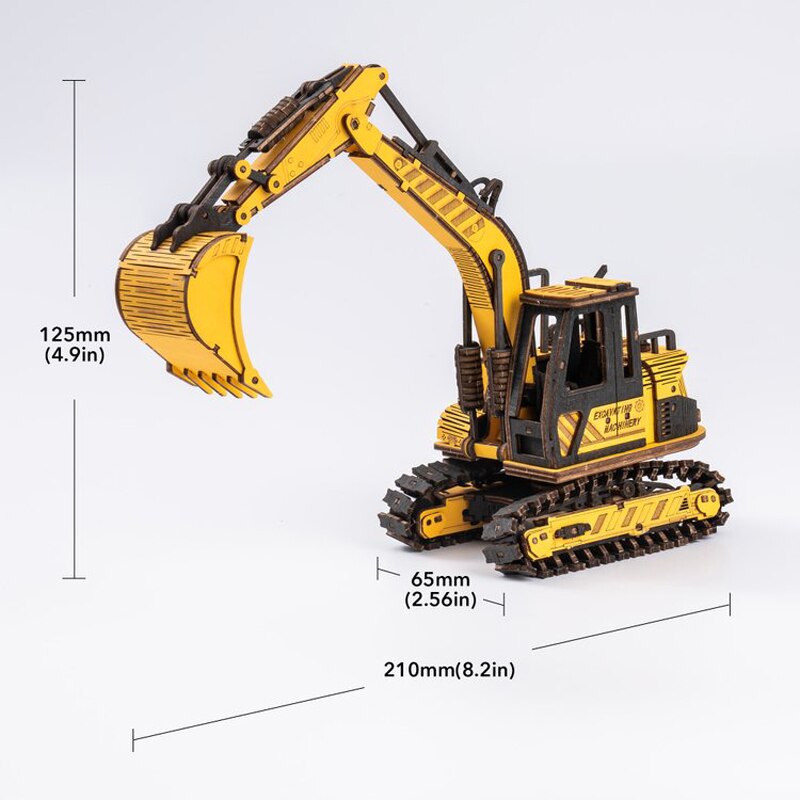 Excavator Engineering Vehicle 3D Wooden Puzzle Vehicle Model Kits