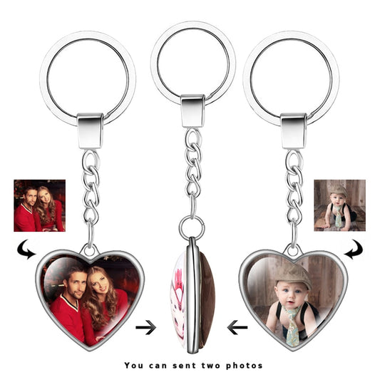 Double-Sided Crystal Keychain - Personalized Jewelry - Custom Photo Gift