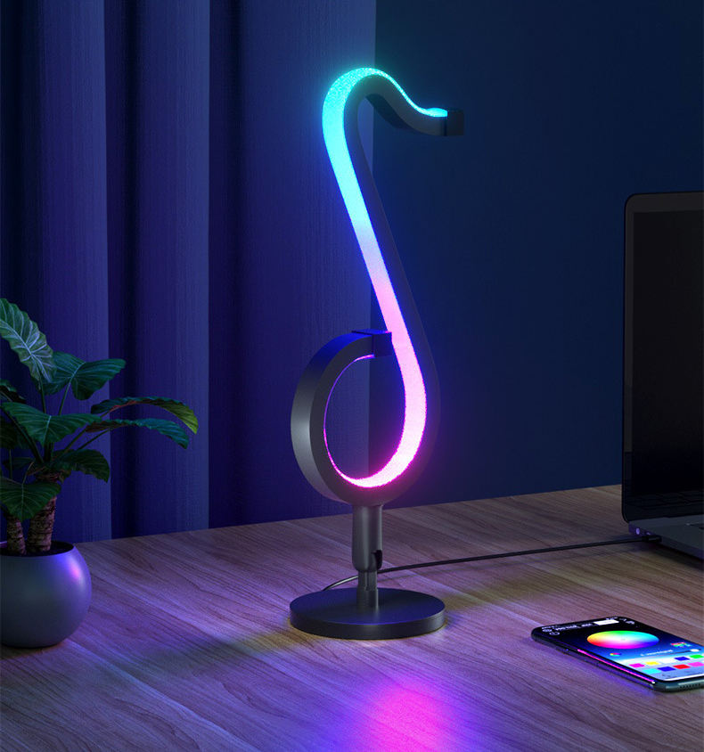 Smart LED Night Light Lamp with Dimmable RGB Colors and Music Symphony Control