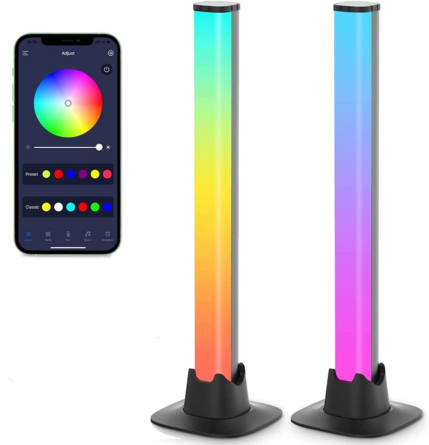 Smart RGB LED Light Bars with Music Sync and APP Control for TV Room Decoration