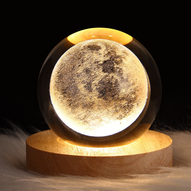 Galaxy Planetary Crystal Ball Night Light - USB Powered