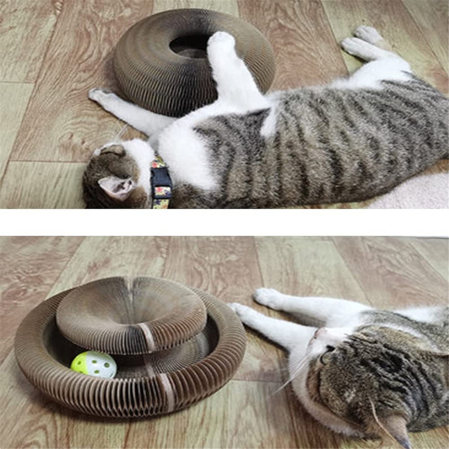 Interactive Cat Scratching Board with Toy Bell - Foldable and Fun for Cats