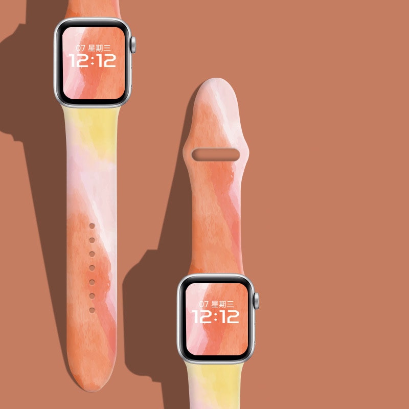 Printing Silicone Apple Watch Band - Multiple Sizes and Models - iWatch 8 7 6 SE 5 4 3 Ultra 41mm 45mm