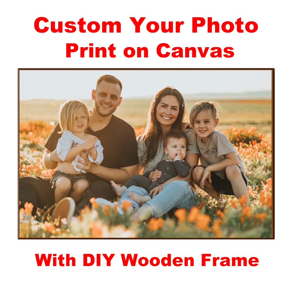 Personalize Your Space: Custom Photo Canvas Prints with DIY Wooden Frame - HD Wall Art Decor