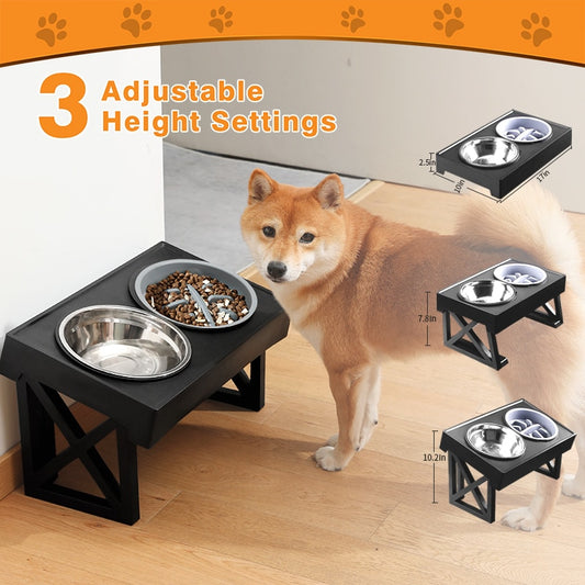 Height-Adjustable Dog Bowls: Elevated Feeding for Medium & Large Dogs