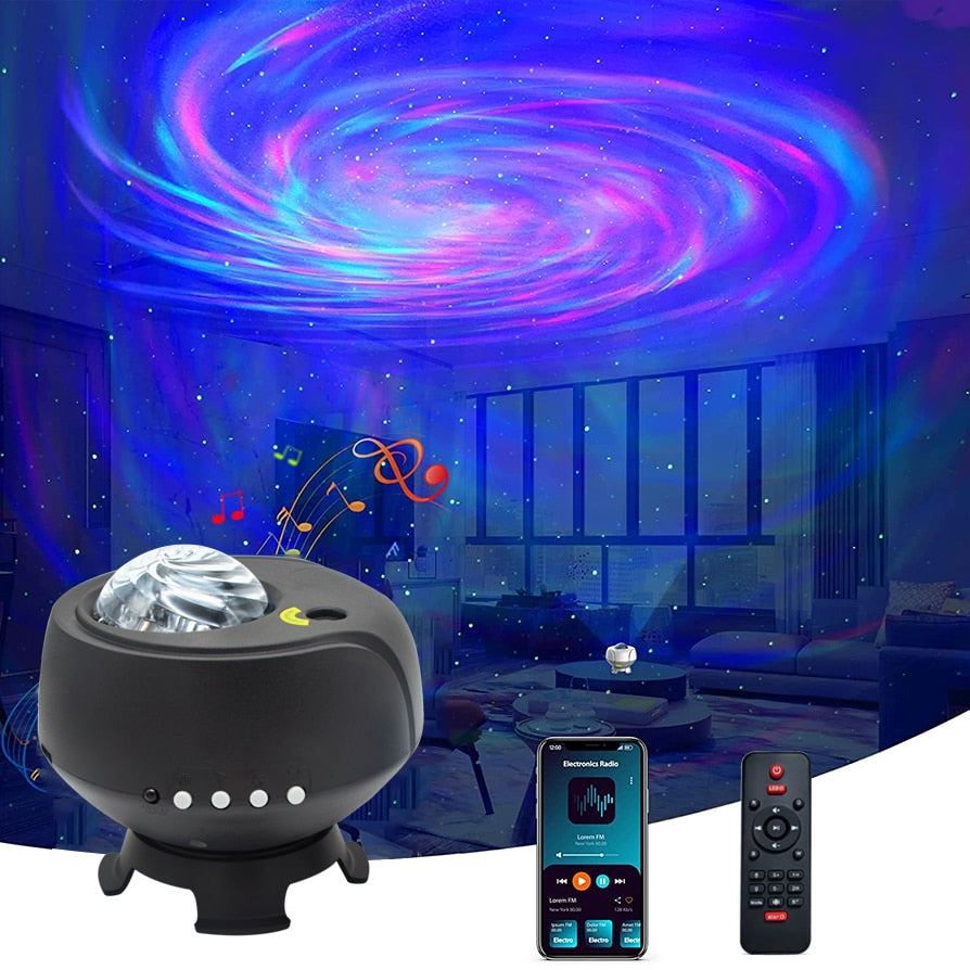 Starry Sky Projector with Bluetooth Speaker and LED Night Light