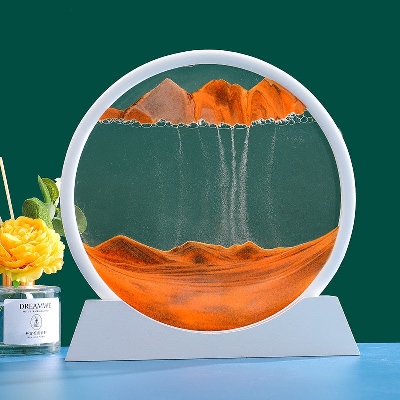 Flowing Sand Hourglass Art Picture Lamp - Sand Painting Liquid Motion Decor 3D Sandscape